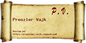 Preszler Vajk névjegykártya